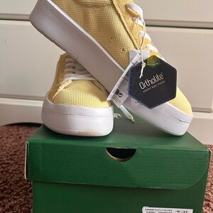 Lacoste Yellow and White Women's Sneakers